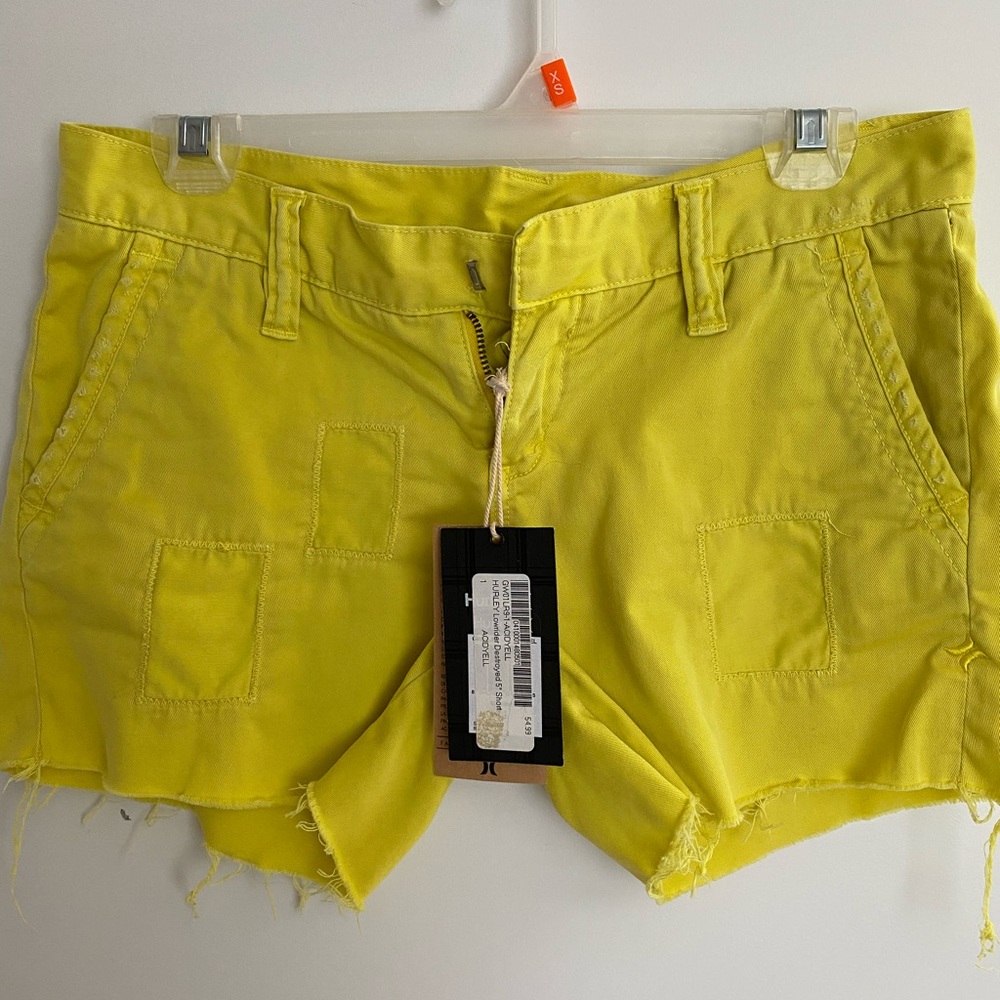 Yellow Hurley shorts size 1